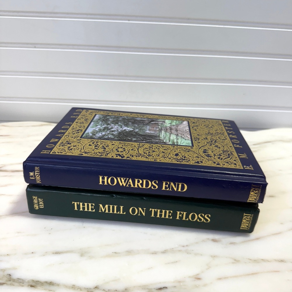 Classic Book Stack Gilded Collector's Editions of Howards End & The Mill